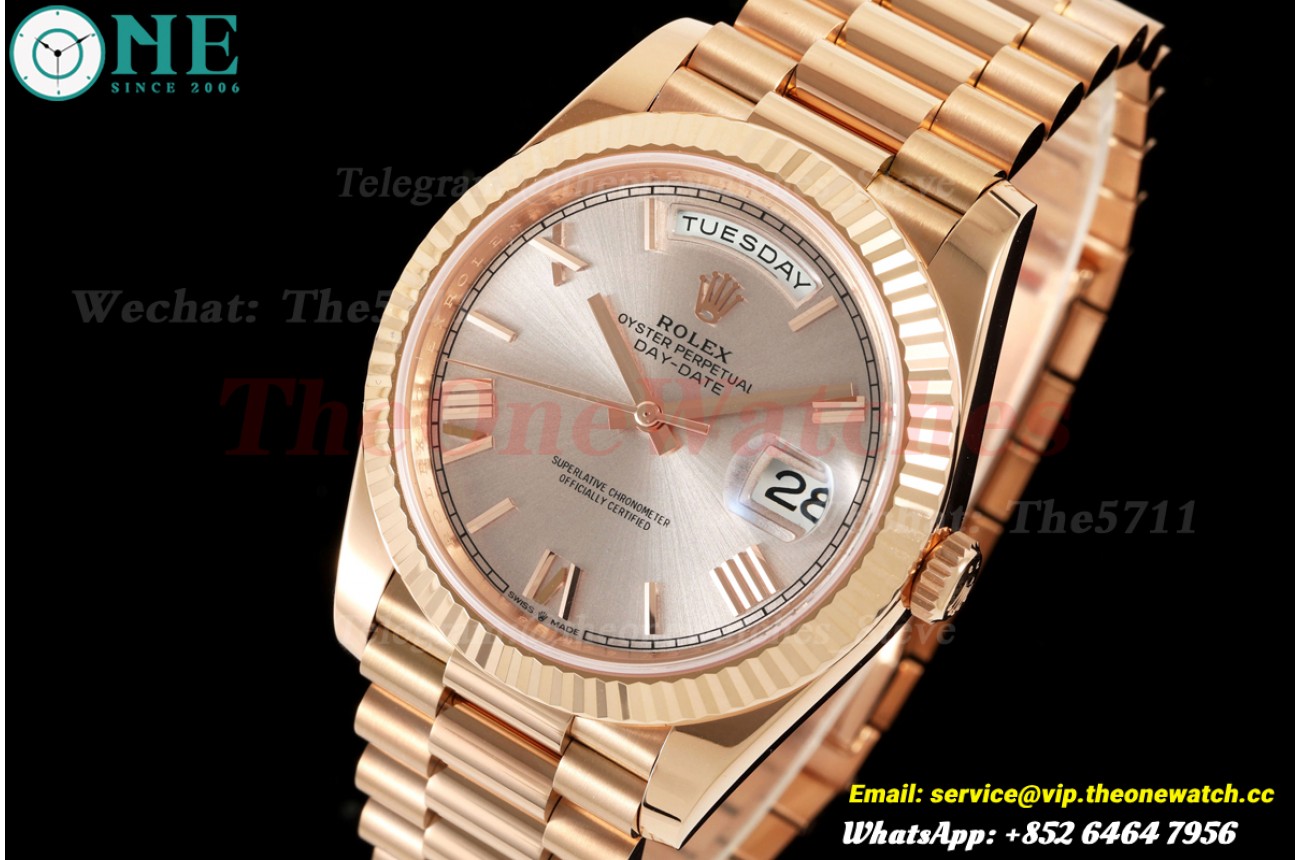 DayDate 228235 40mm RG/RG Sundust/Rmn RCF VR3255 (Weighted Approx.210g)