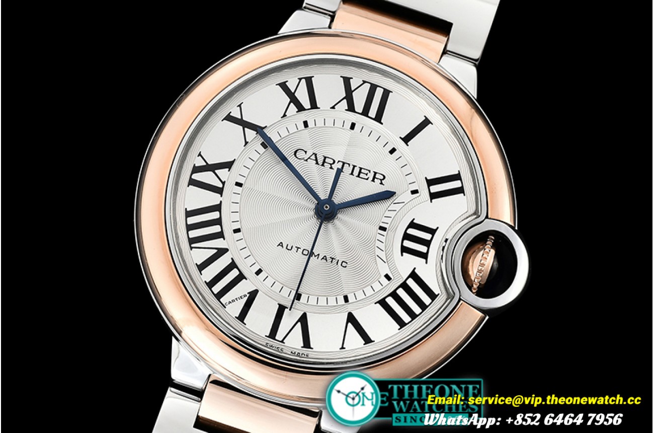 Cartier - Balon Bleu Midsize 36mm RG/SS Wht V6F Jap NH55 Mod
