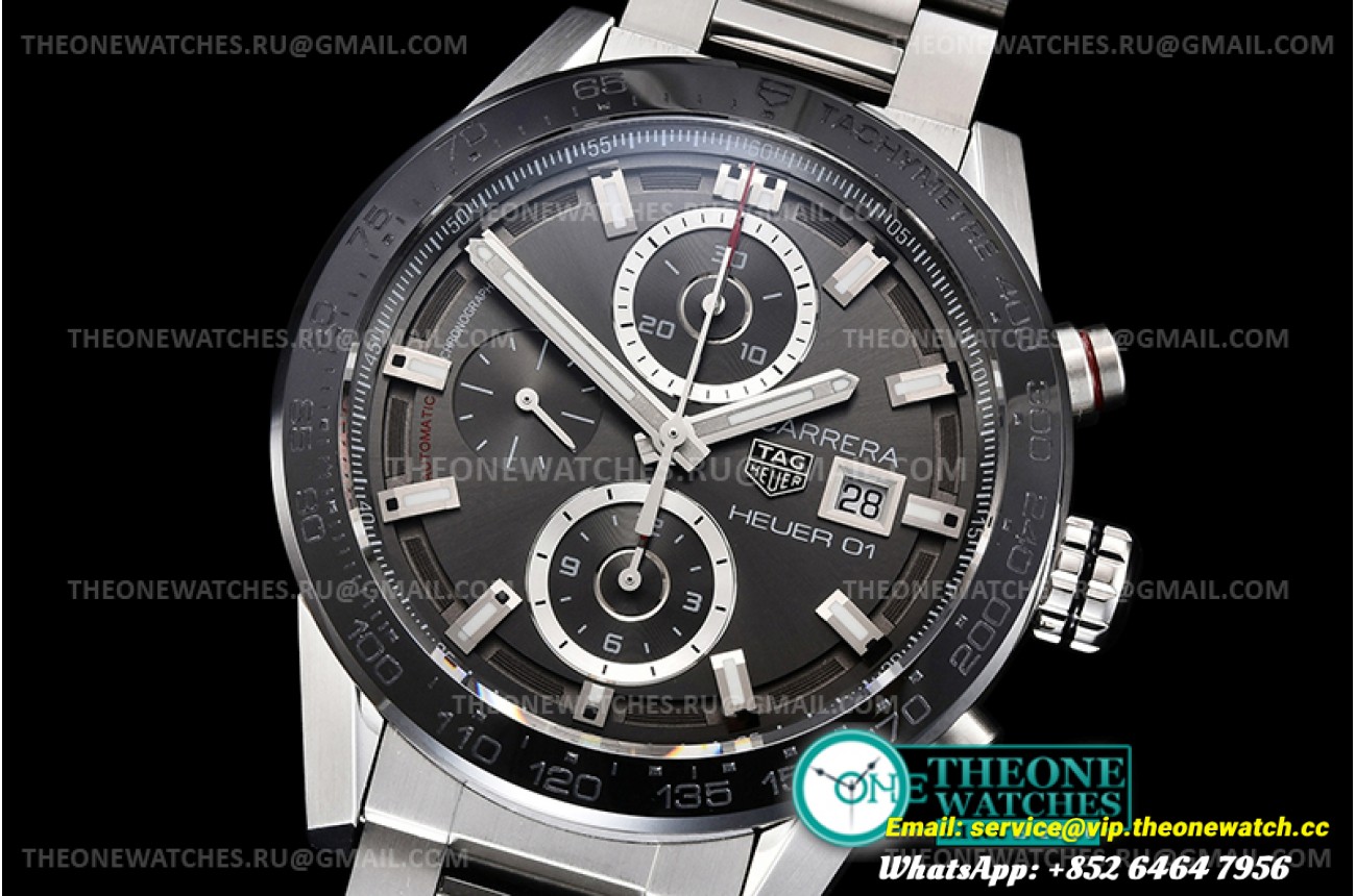 Tag Heuer - Carrera Cal. Heuer 01 SS/SS Grey XF A1887 Chrono