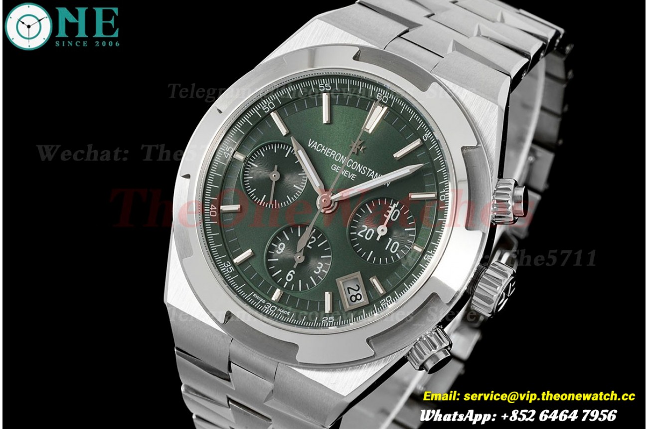 Overseas 5520V 42.5mm SS/SS Green Dial 8F A7750 Mod