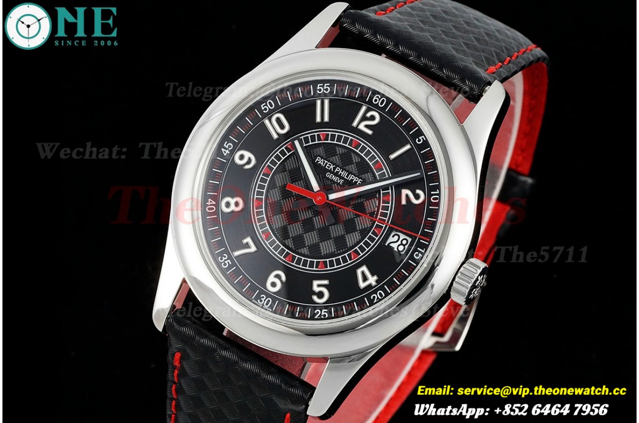 Calatrava 6007 40mm SS/LE Black/Red PPF 330SC