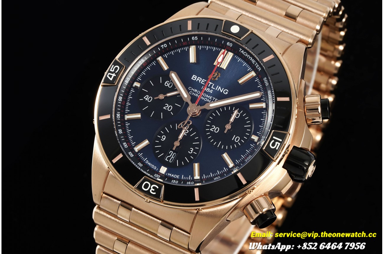 Chronomat B01 42MM RG/RG Blue/Stk BLF A7750