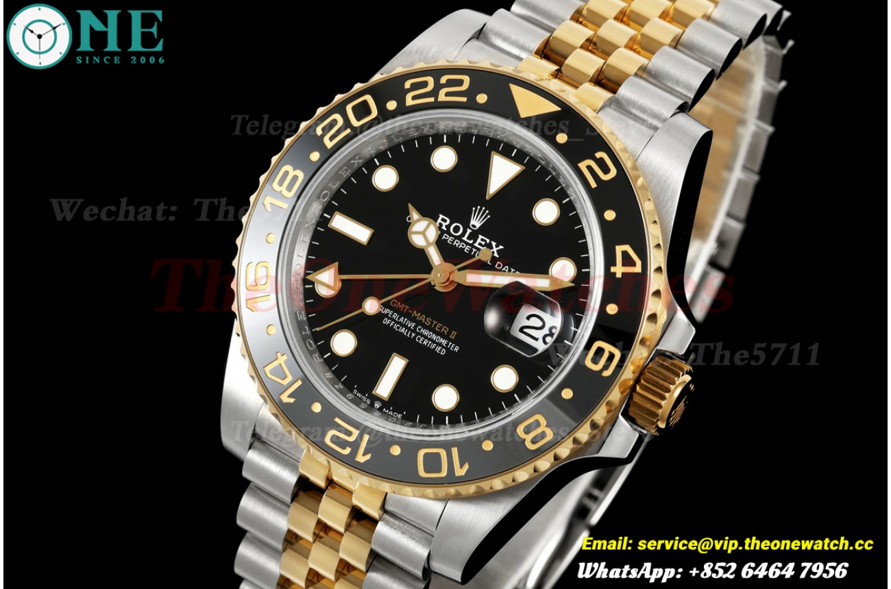 GMT Master II 126713 Jub 40mm SS/YG Black Dial QF JH3285 (Weighted Approx.168g) (Free Sprung)