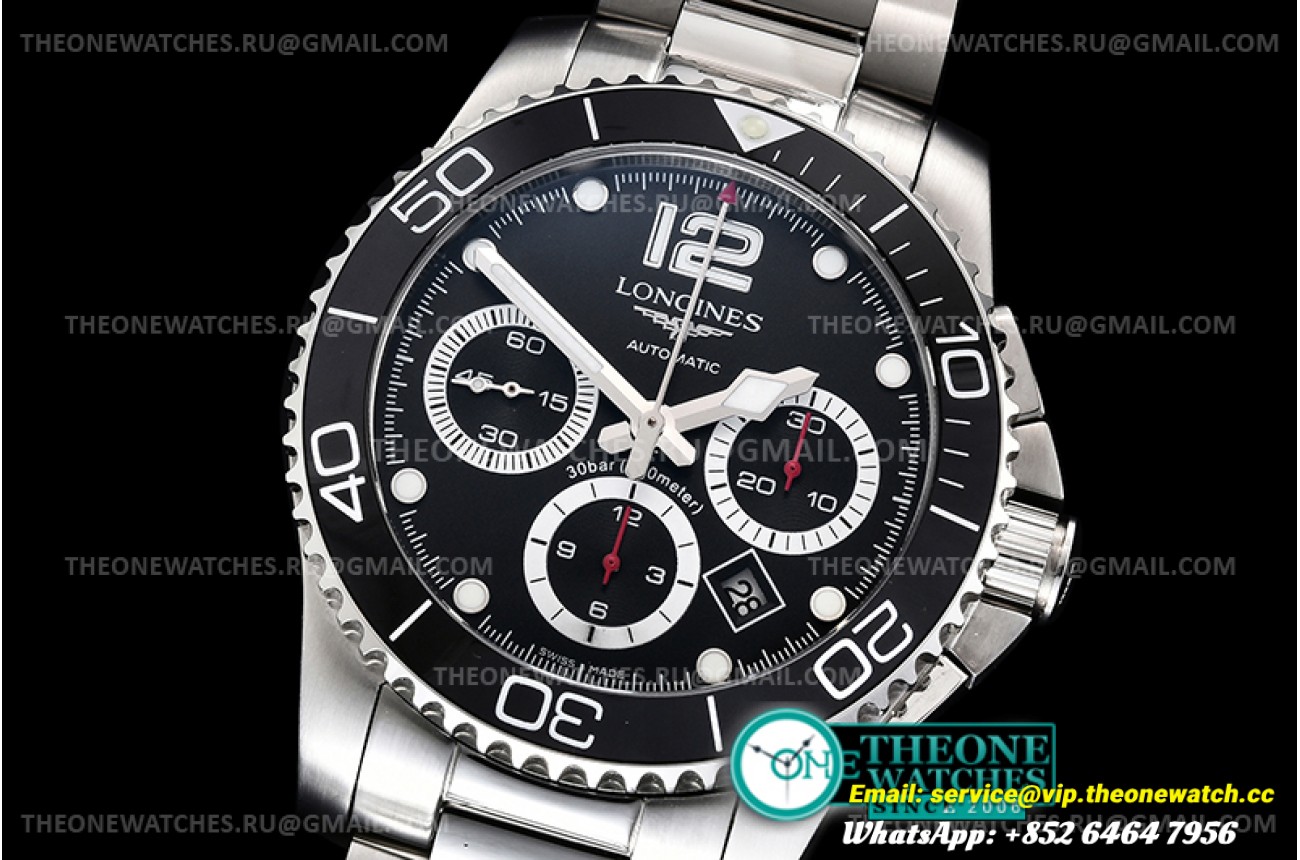 Longines - HydroConquest Chrono Mens SS/SS Black ACF A7750