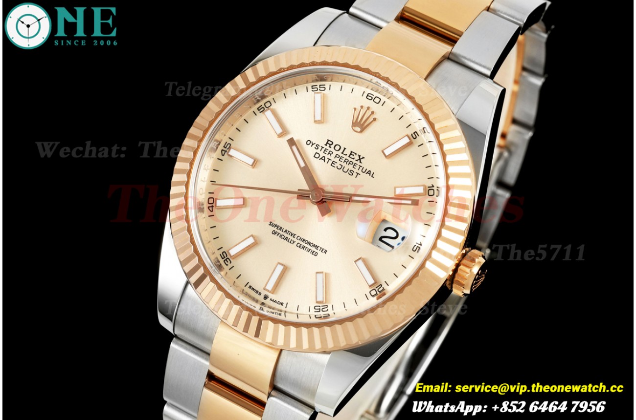 Datejust 126331 41mm Oys SS/RG Pink/Stk WDF JH3235 (Free Sprung)