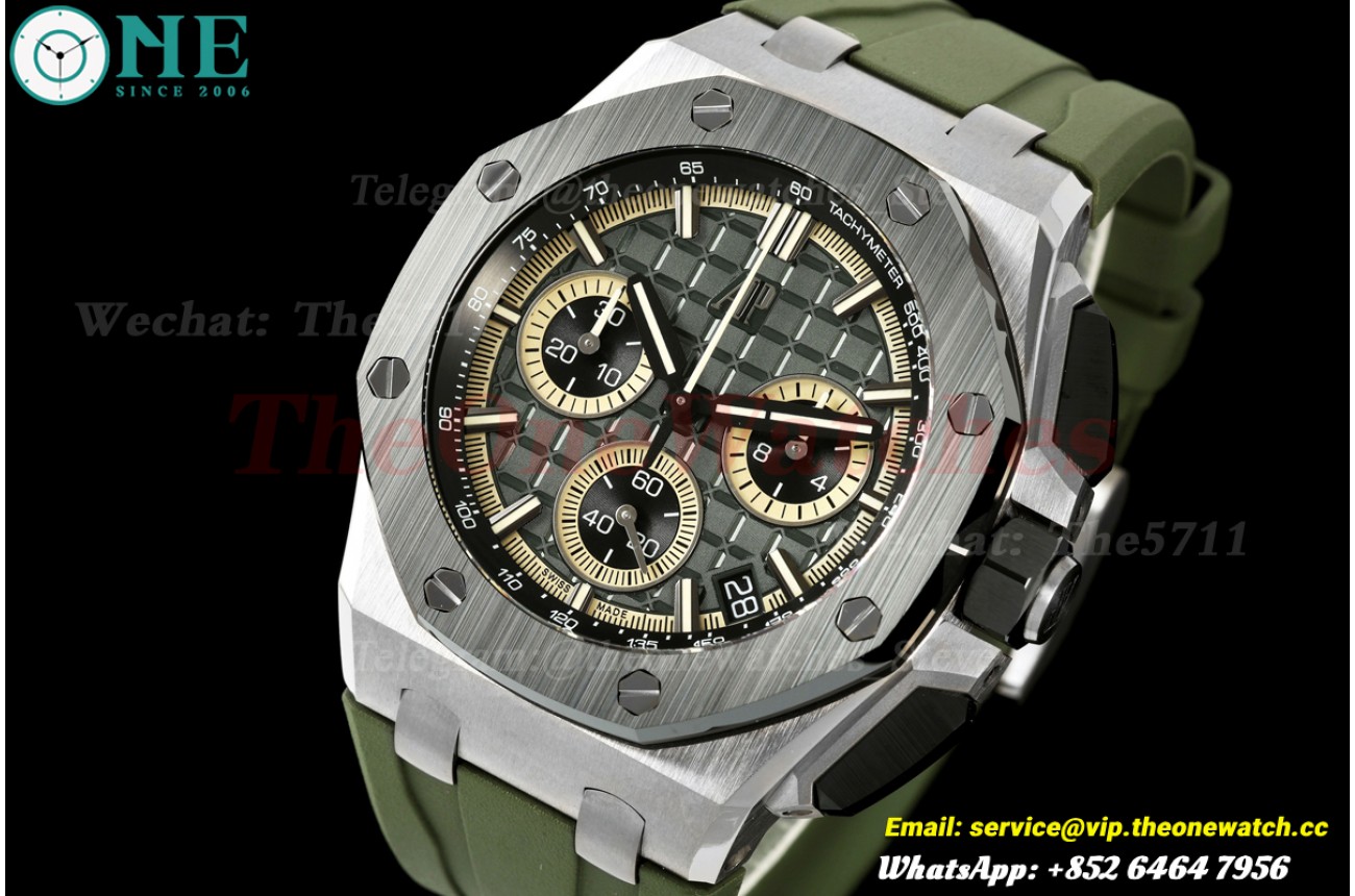 Royal Oak Offshore 26420 43mm Ti/RU Green/Stk DDF DD4401 Super Clone