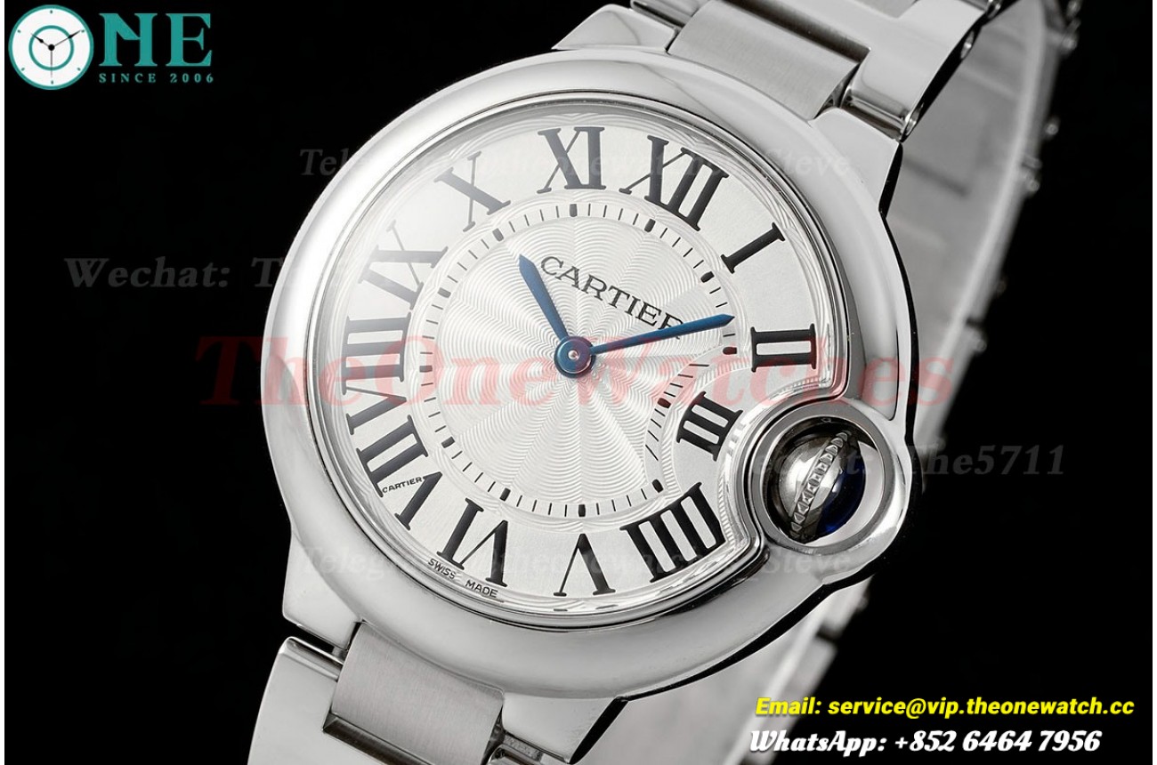 Ballon Bleu De Cartier 33mm SS/SS White Dial AF Quartz