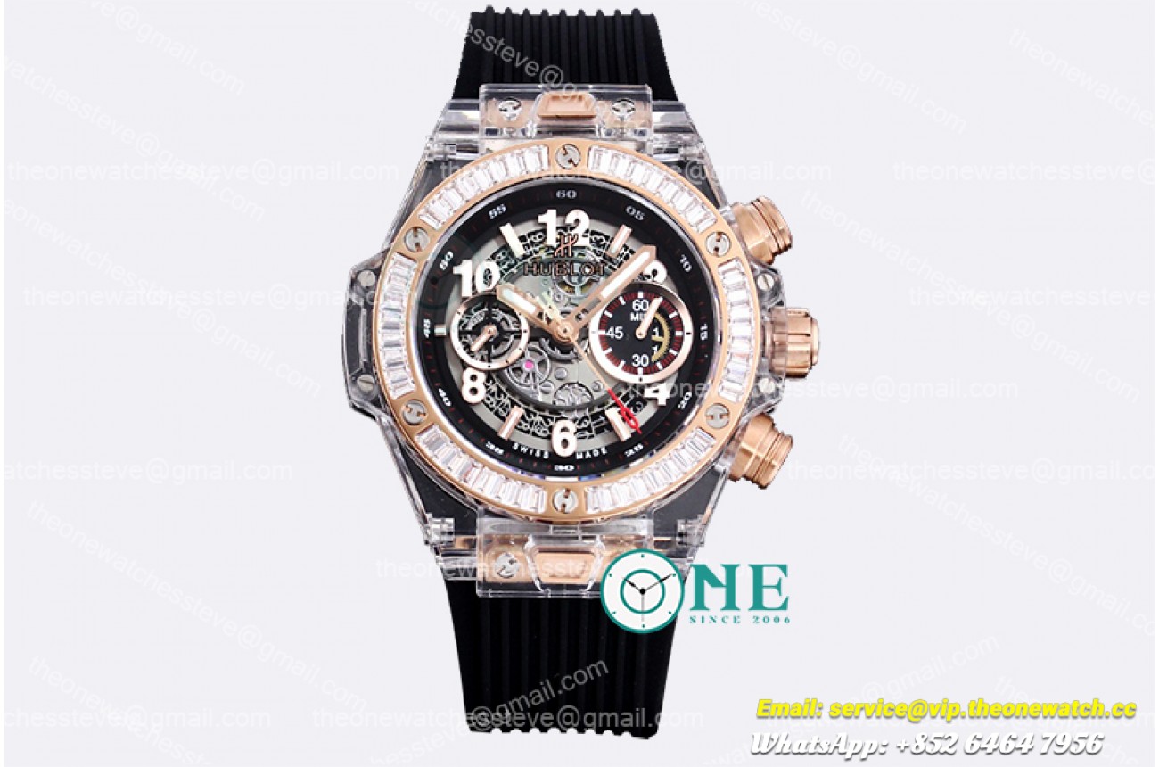 Hublot - Big Bang Unico Sapphire 45mm B Gem PL/RU Blk/RG A7750