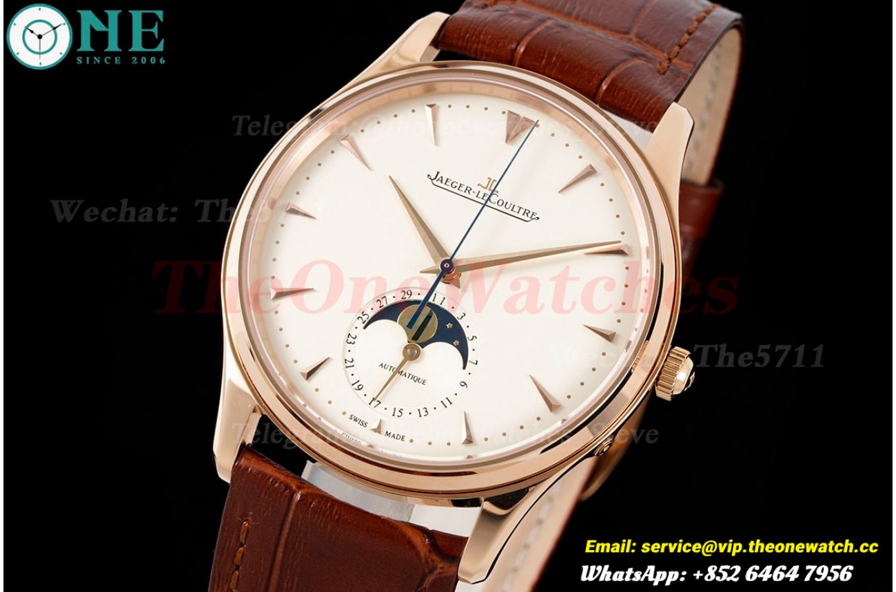 Master Ultra Thin Moonphase RG/LE White/Stk AZF A925