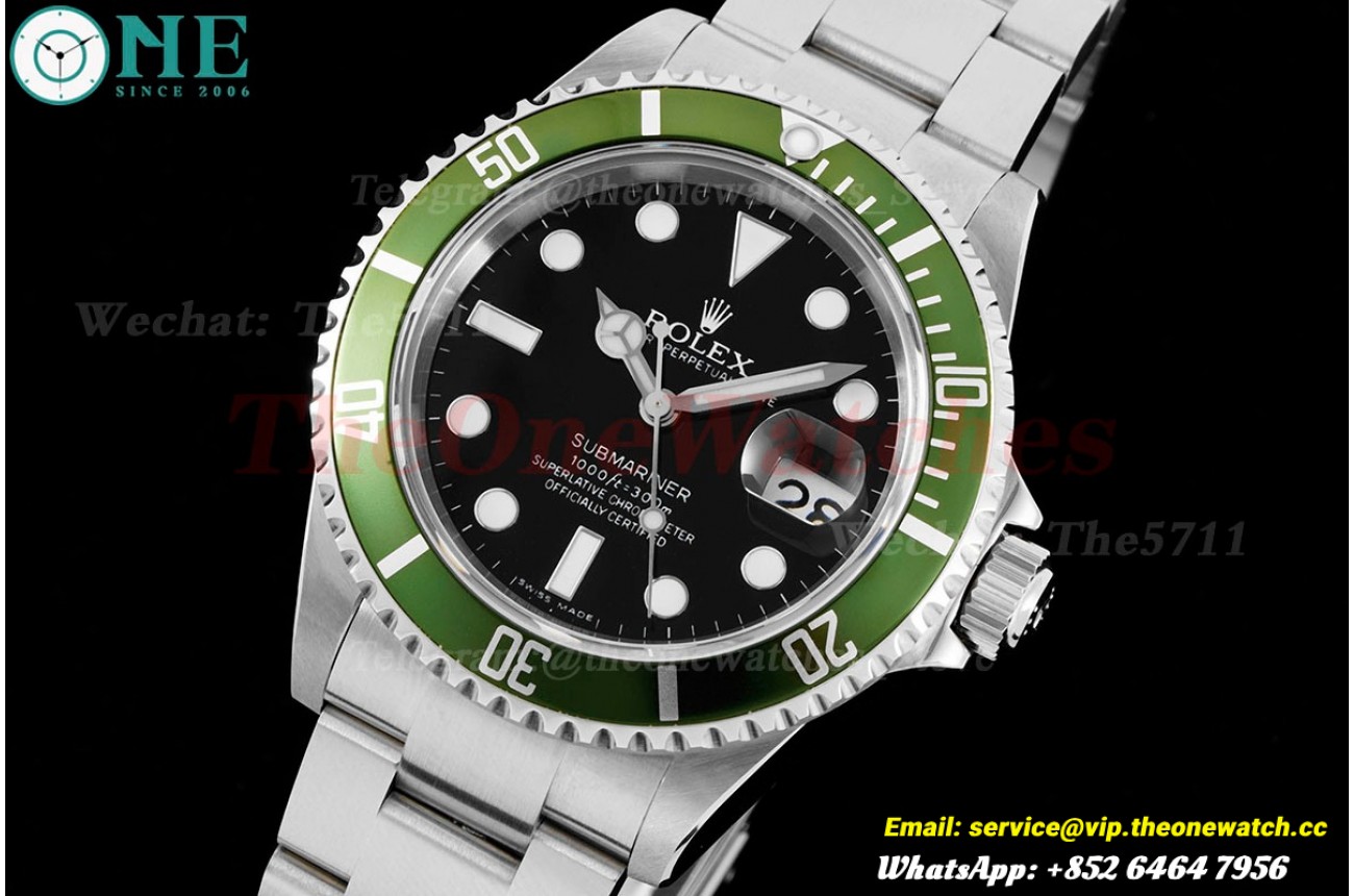 Submariner Vintage 16610LV Kermit 40mm SS/SS Green RAF SA3135