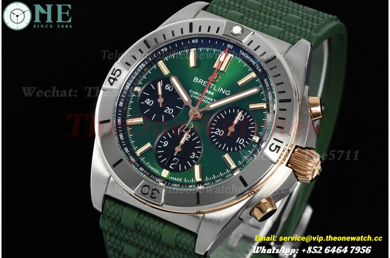 Chronomat B01 42MM SS/RU Green/Stk Dial BLF A7750