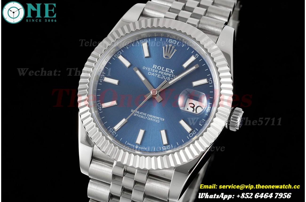 Datejust 41mm Blue/Stk SS/SS  Jubilee 904L DIW A3235