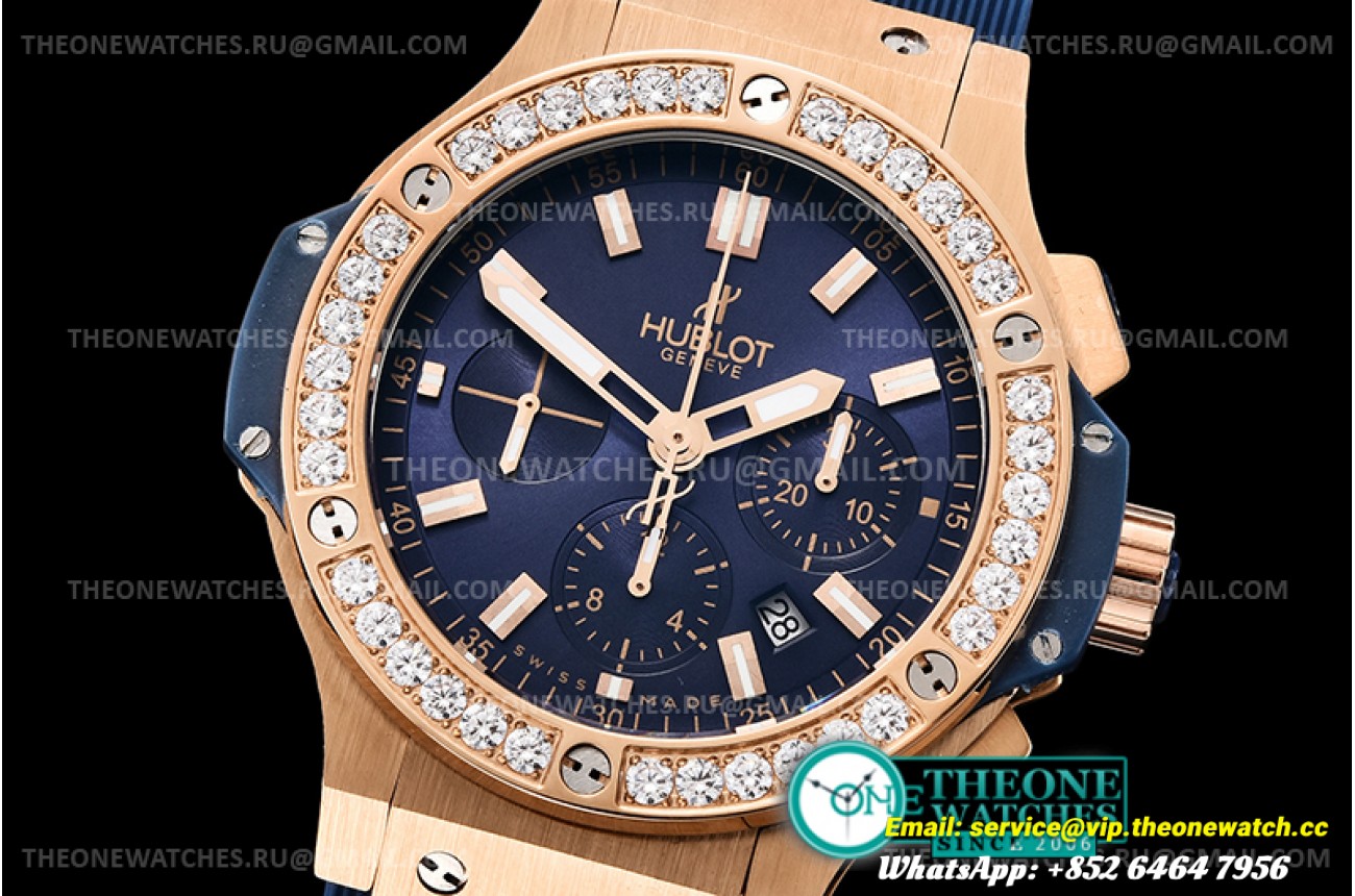 Hublot - Big Bang Evo 44mm DIAM RG/RU Blue/Stk A7750