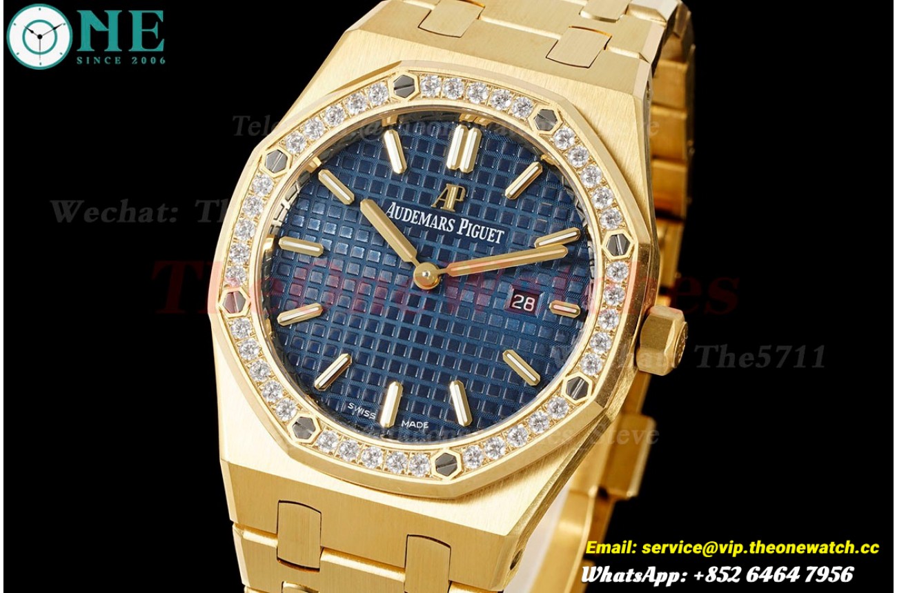 Royal Oak Ladies 67651 33mm Dia YG/YG Blue ZF Swiss Qtz