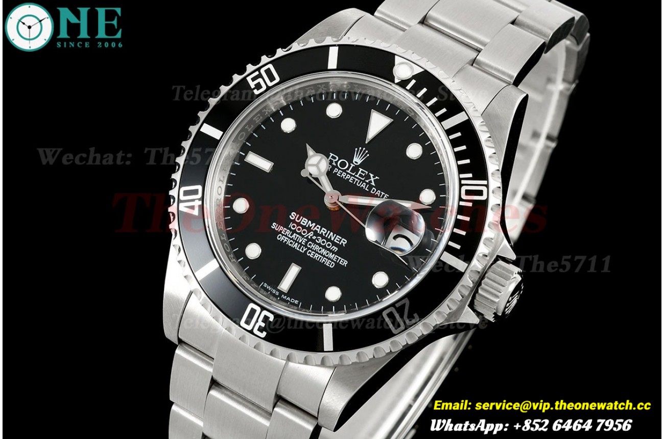 Submariner Vintage 16610LN 40mm SS/SS Black Dial ARF VR3135(Rehaut Engraving)
