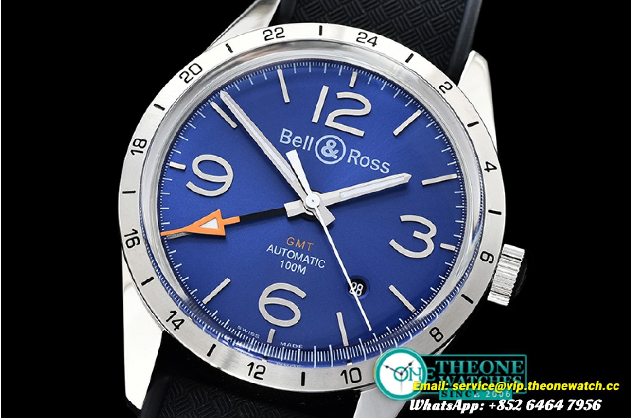 Bell & Ross - Bell Ross BR123 GMT 24H SS/RU Blue Asia 2836 Mod