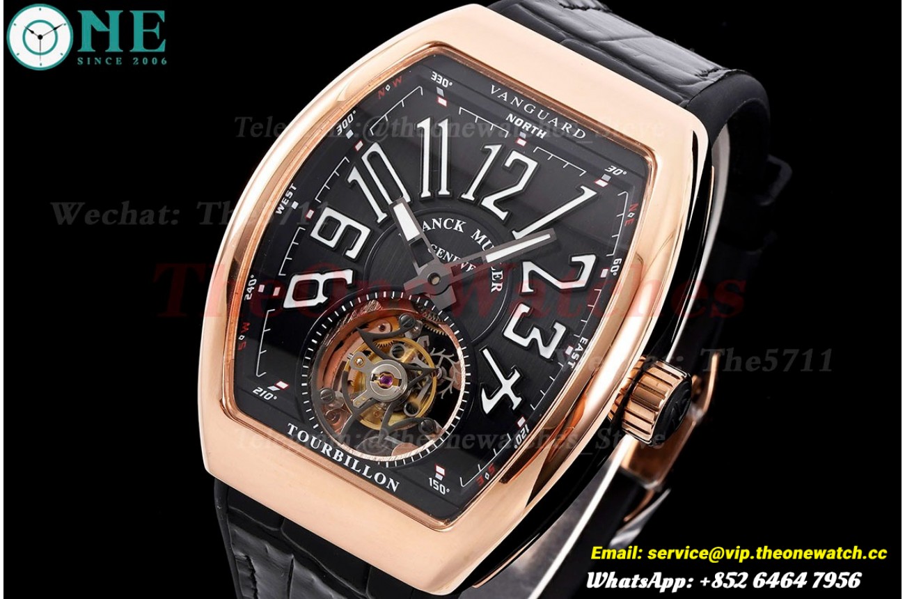Vanguard Tourb RG/LE on Black RMSF Tourbillon