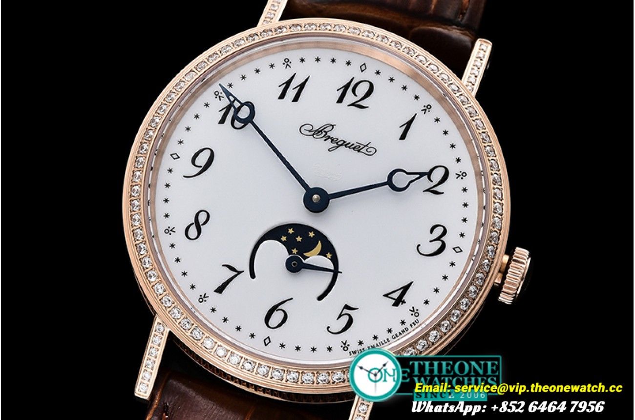 Breguet - Breguet Classique MoonPhase Diam RG/LE White MY9015 Mod