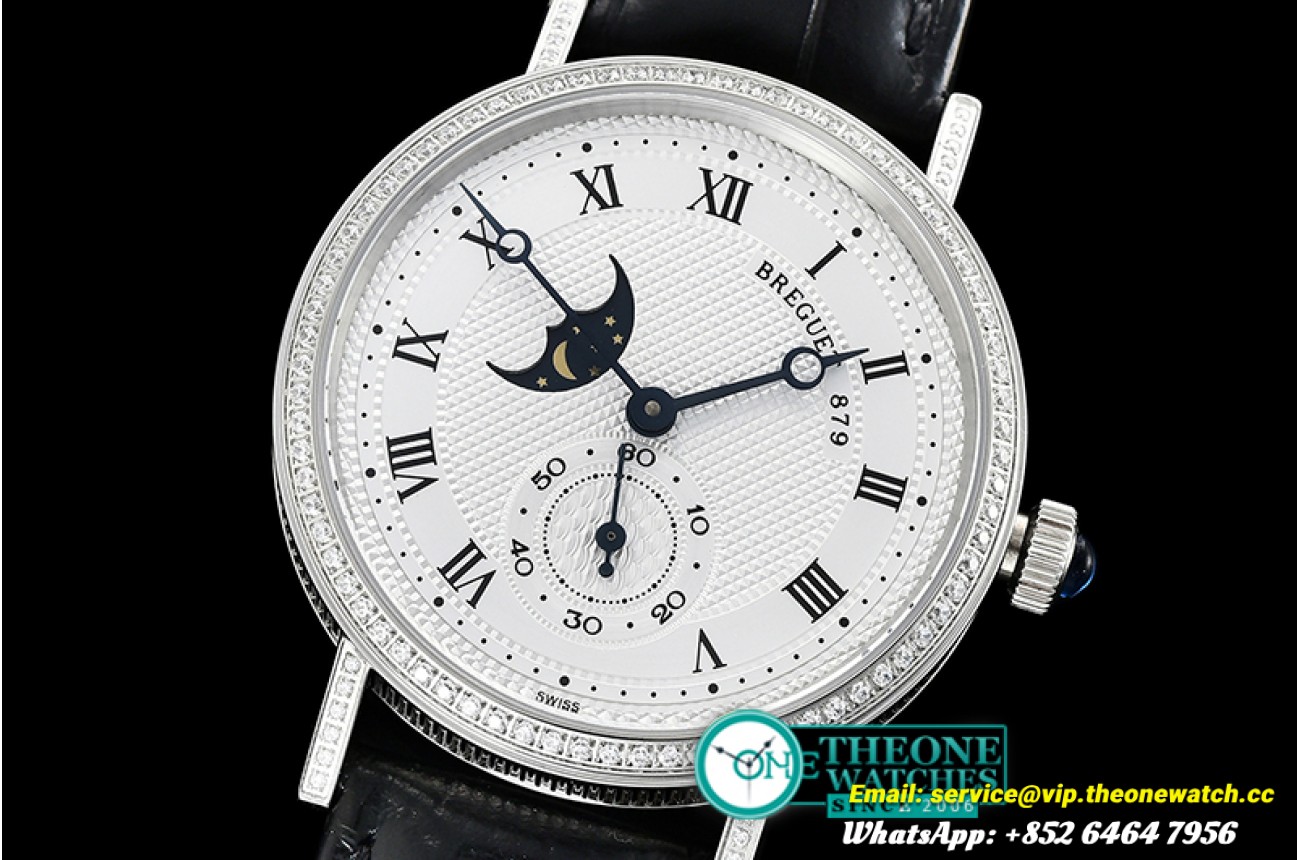 Breguet - Classique MoonPhase Ref.3300 Diam SS/LE Wht MY9015 Mod