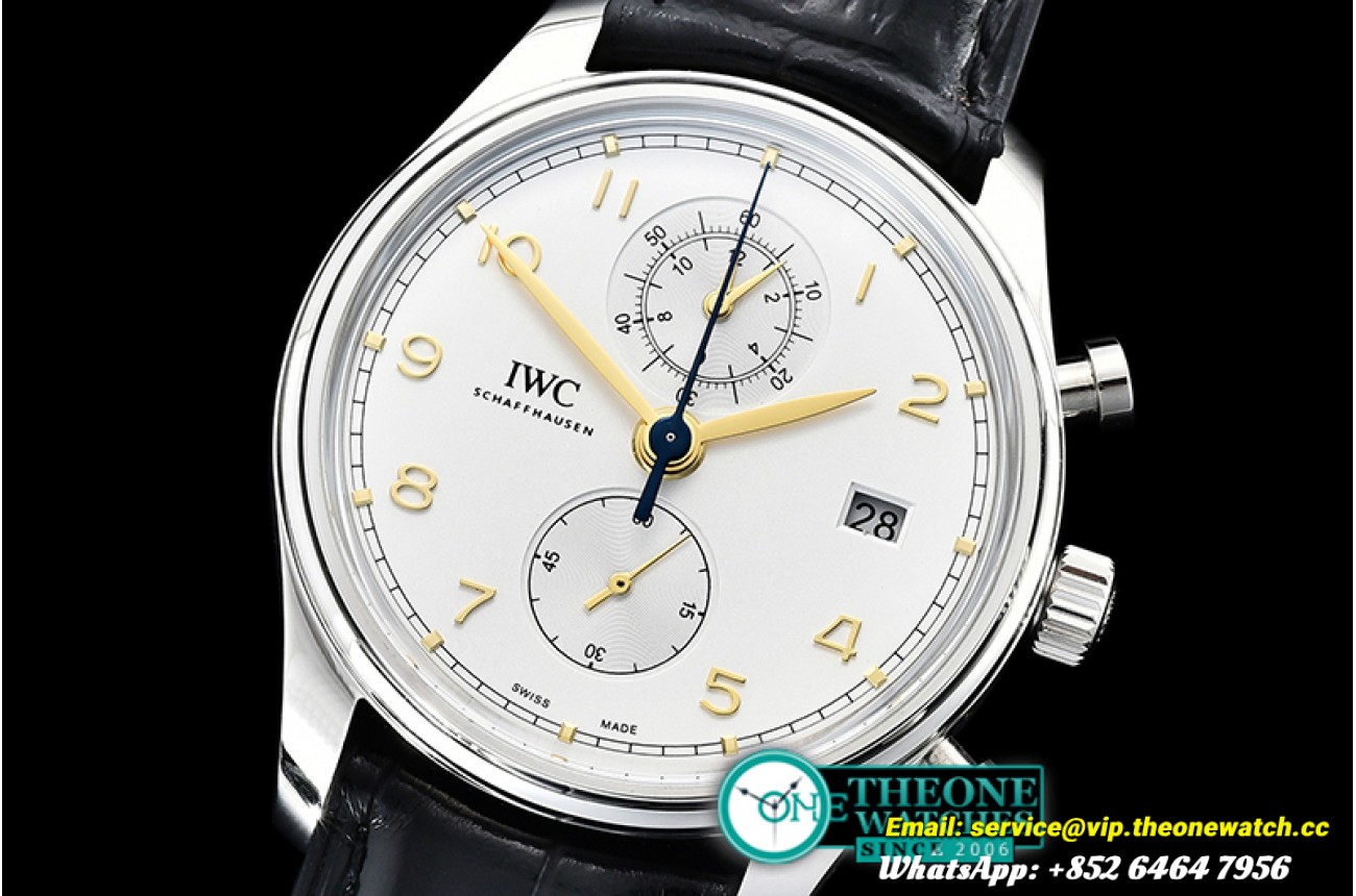 IWC - Portugieser Chronograph Classic SS/LE Wht/G YLF A7750
