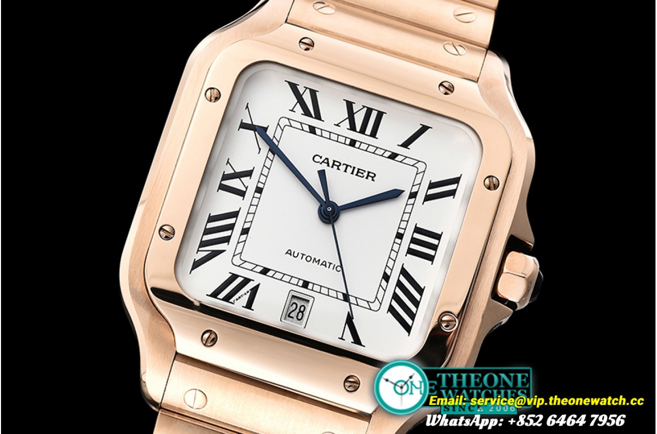 Santos De Cartier 2018 Mens XL RG/RG Wht BVF A9015