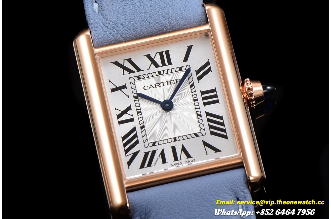 Cartier - Tank Louis 25.5mm Blue RG/LE White Dial F1F Quartz