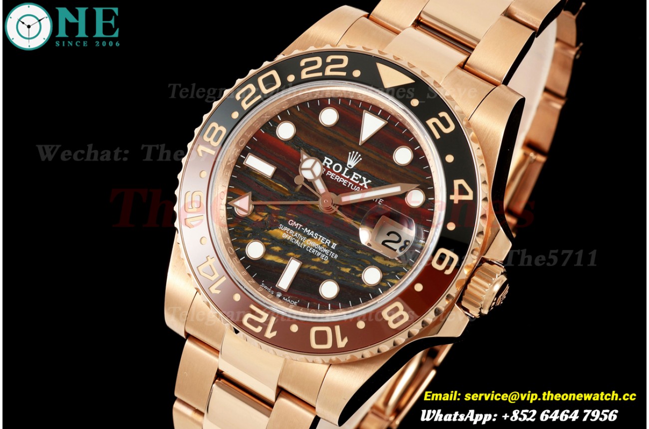 GMT Master II 126715 CHNR Jubilee 40mm RG/RG Tiger Iron Dial QF VR3285