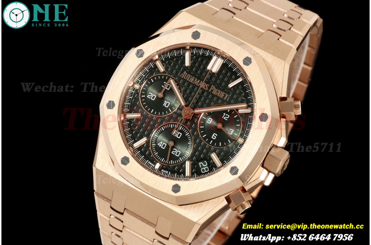 Royal Oak Chrono 26240OR 41mm RG/RG Green Dial DDSF DD4401 Super Clone