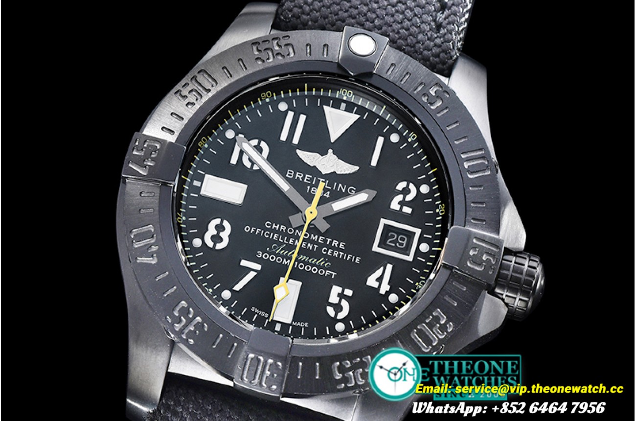 Breitling - Avenger II Seawolf DLC/NY Black/Yllw ANF Asia 2836
