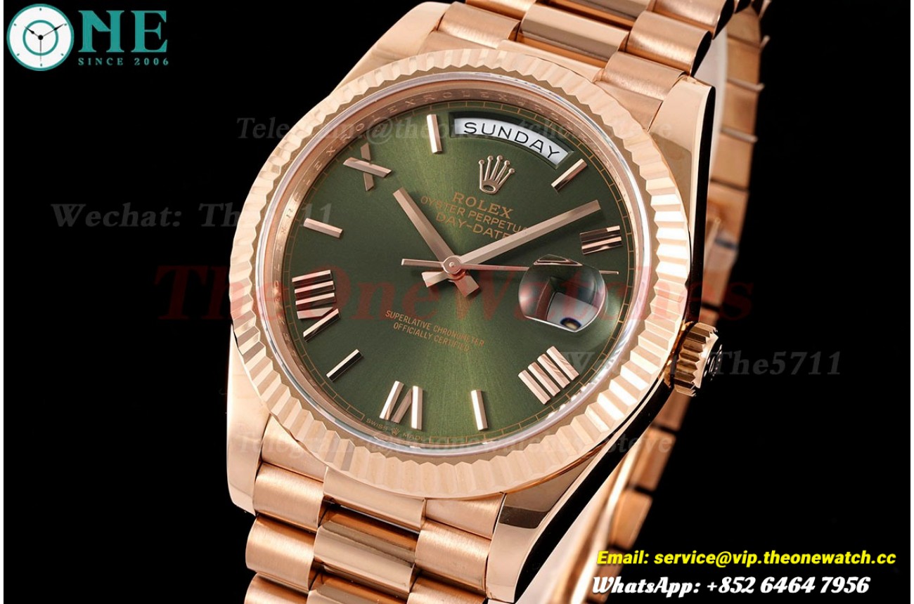 DayDate 228235 40mm Pres RG/RG Green Dial GMF A2836 (Gain Weight)