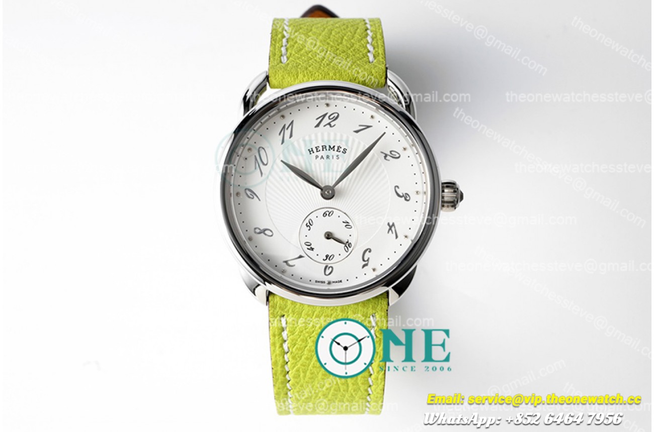 Hermes - Arceau Ladies SS/LE Green White Num Swiss Qtz