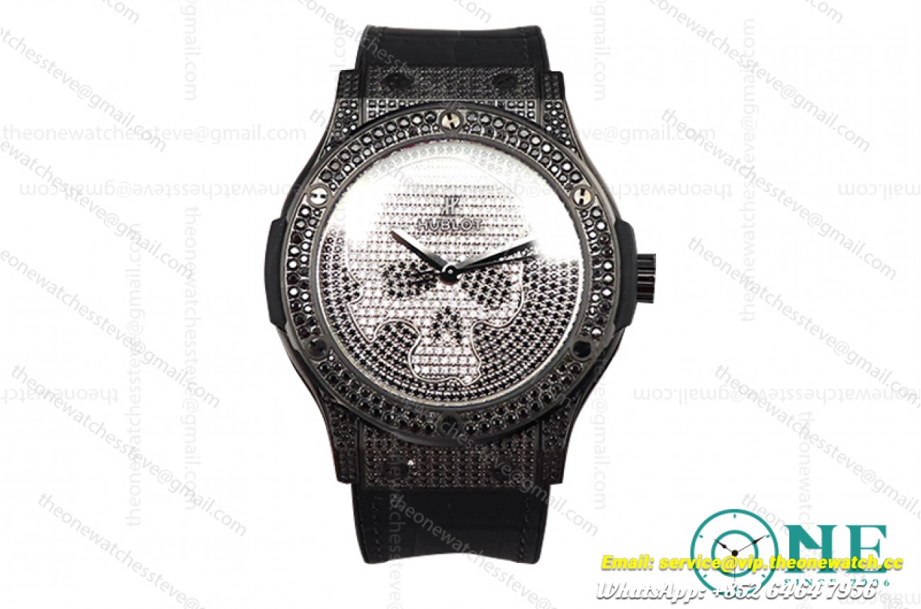 Hublot - Classic Fusion Automatic Diamonds Skull SS/LE Black A2892 Mod