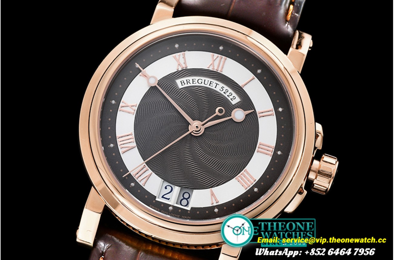 Breguet - Breguet Marine Big Date Ref.5222 RG/LE Brown/Rmn A2892