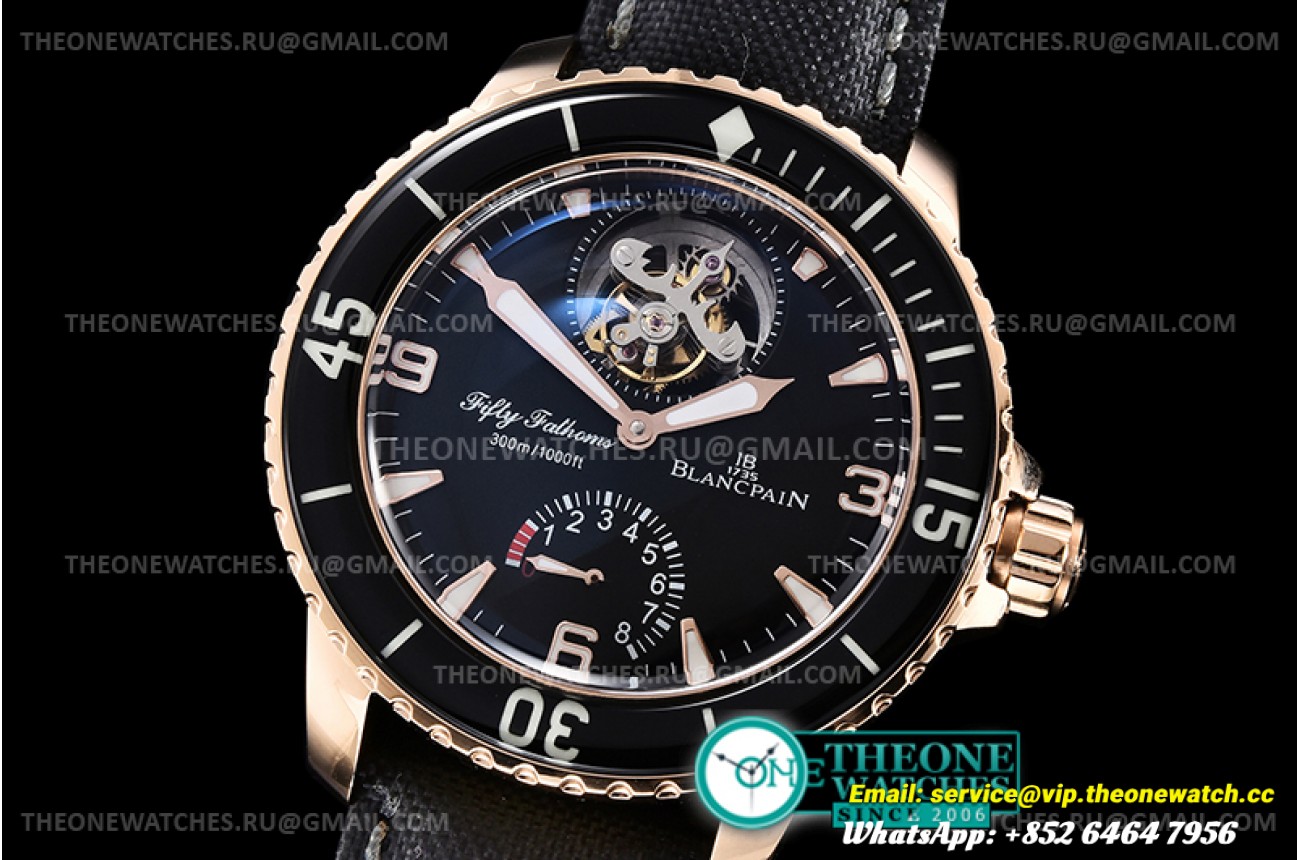 Fifty Fathoms Tourbillon Real PR RG/NY Blk JBF A.Tourb