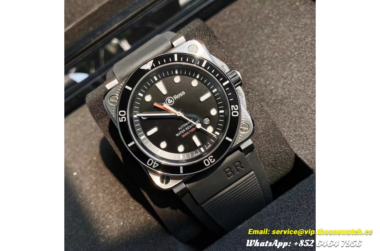 Bell & Rose Instruments BR03-92 Diver Black SS/RU 42mm 316L ETA-2892