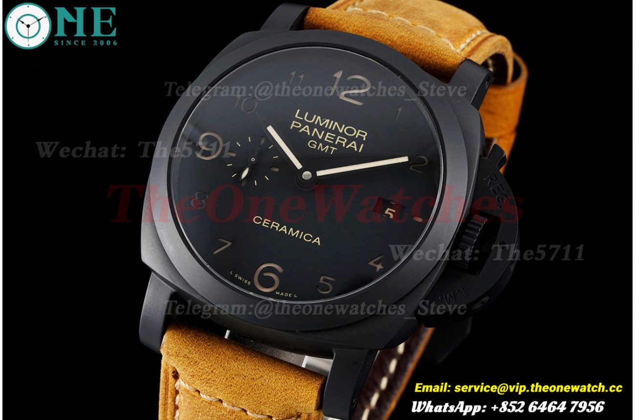 Luminor PAM441 GMT 44mm Ceramic/LE Black Dial SBF P9001