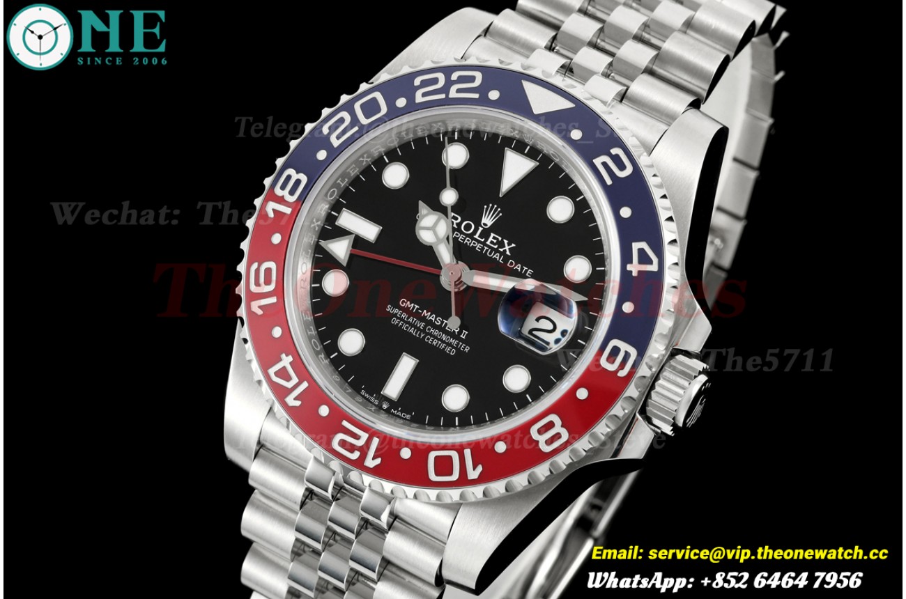 GMT Master II 126710 Pepsi Jub 40mm SS/SS Black SCF SH3285 Super Clone