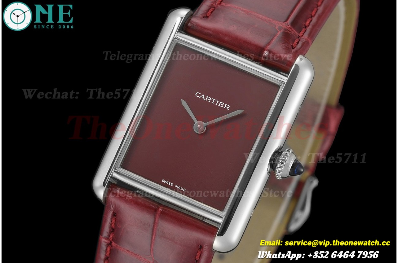 Tank Must 25.5mm Alligator Leather SS/LE Red Dial DRF Quartz