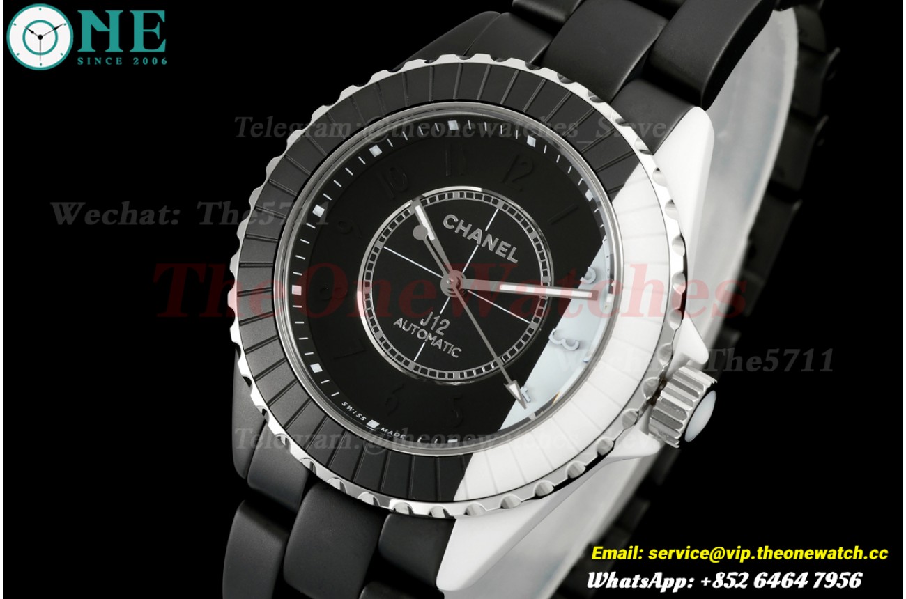 J12 38mm Black Ceramic/Cer Black/White Dial HTF A12.1