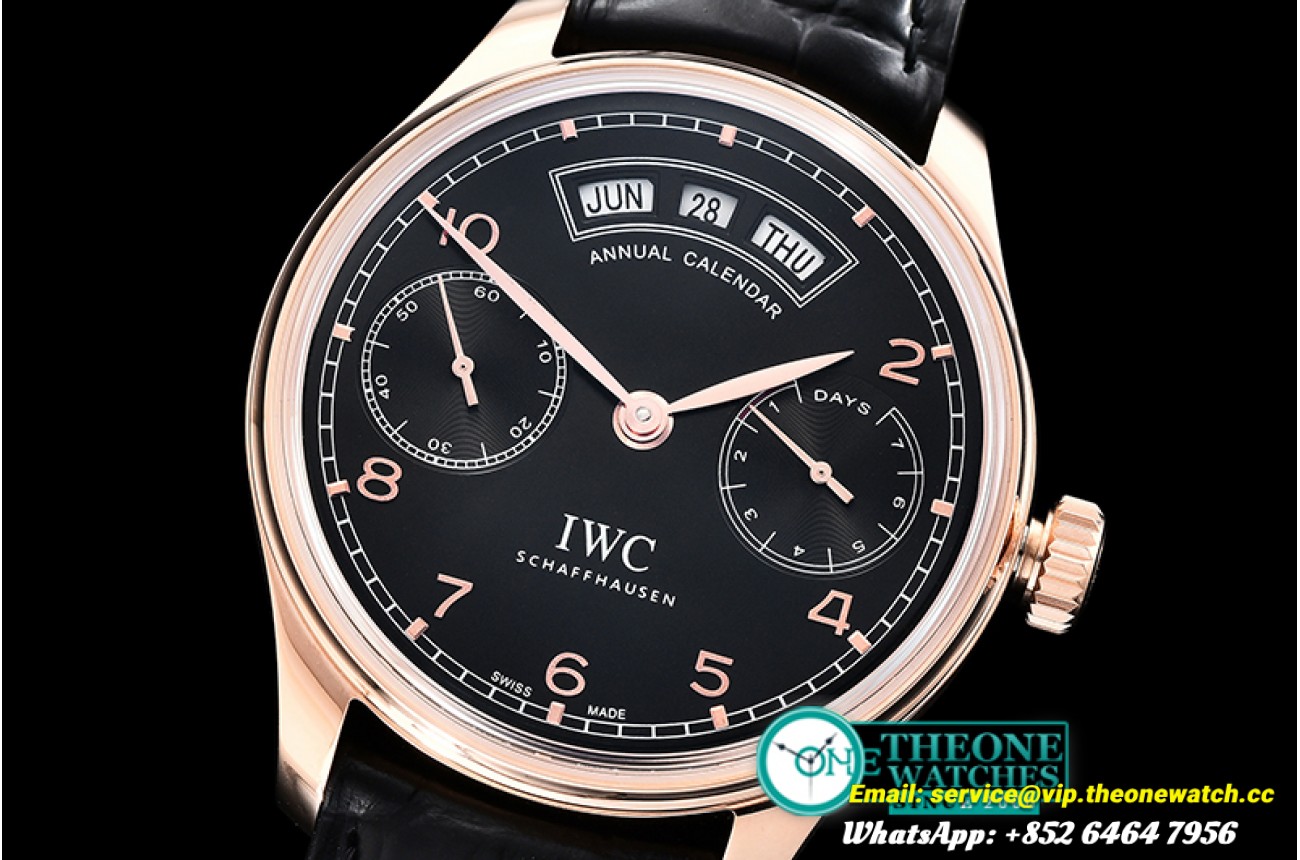 IWC- Portugieser Annual Cal. IW503502 RG/LE Blk/Rose A52850