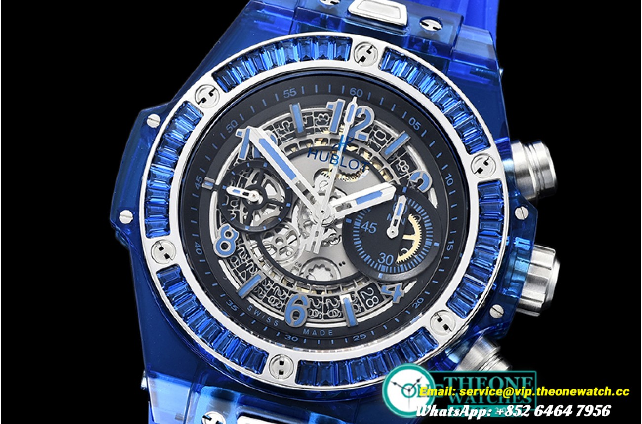 Hublot - Big Bang Unico Sapphire 45mm Gem PL/RU SF Blue A7750