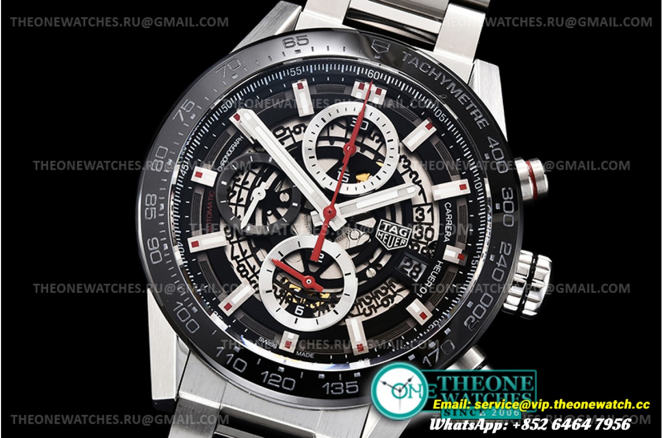 Tag Heuer - Carrera Cal. HEUER 01 43mm SS/SS Blk XF A1887 Chrono