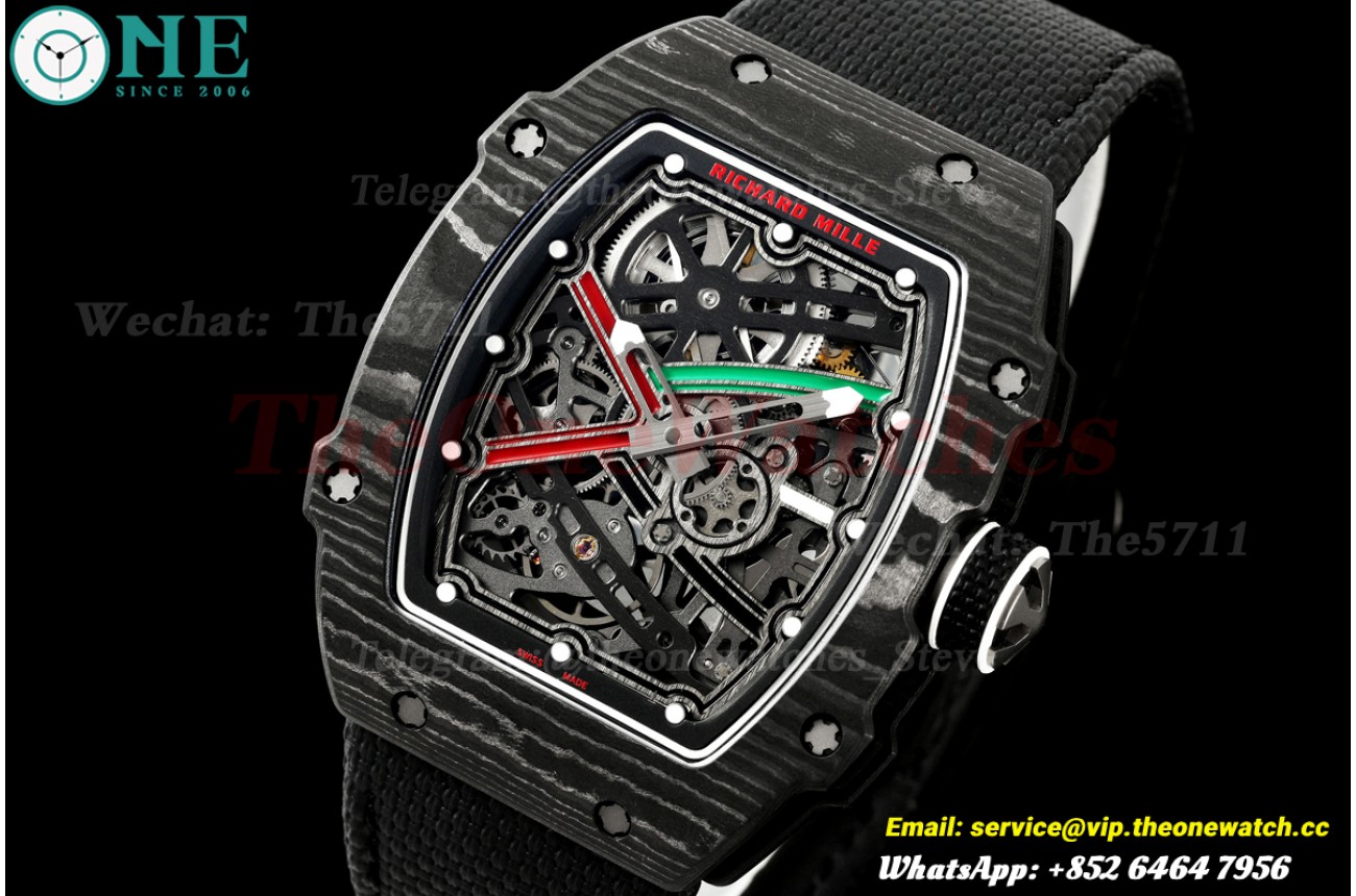 RM67-02 Black NTPT Skeleton Dial on Black Elastic Strap RICH CRMA7