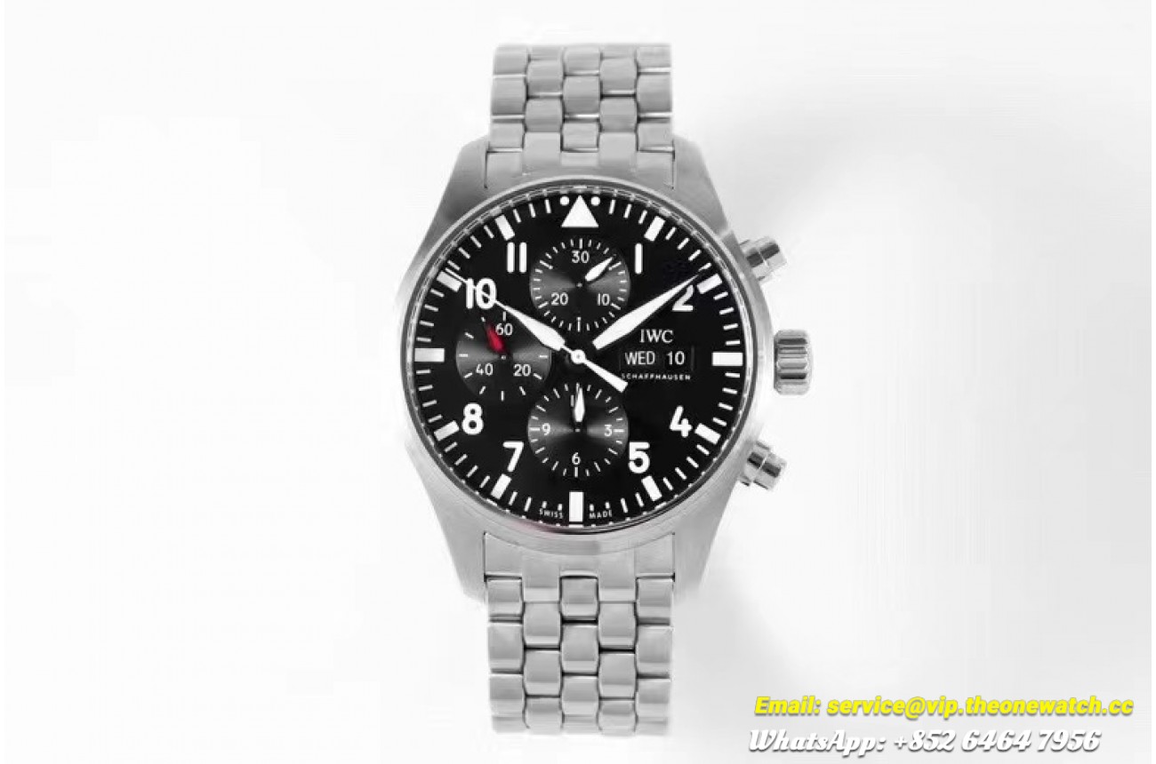 Pilot Chronograph Ref.3777 SS/SS Black ZF A7750