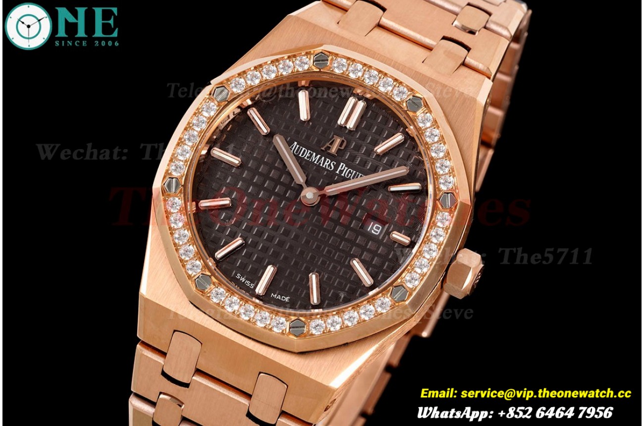 Royal Oak Ladies 33mm RG/RG Diamond/Grey JJF Swiss Qtz