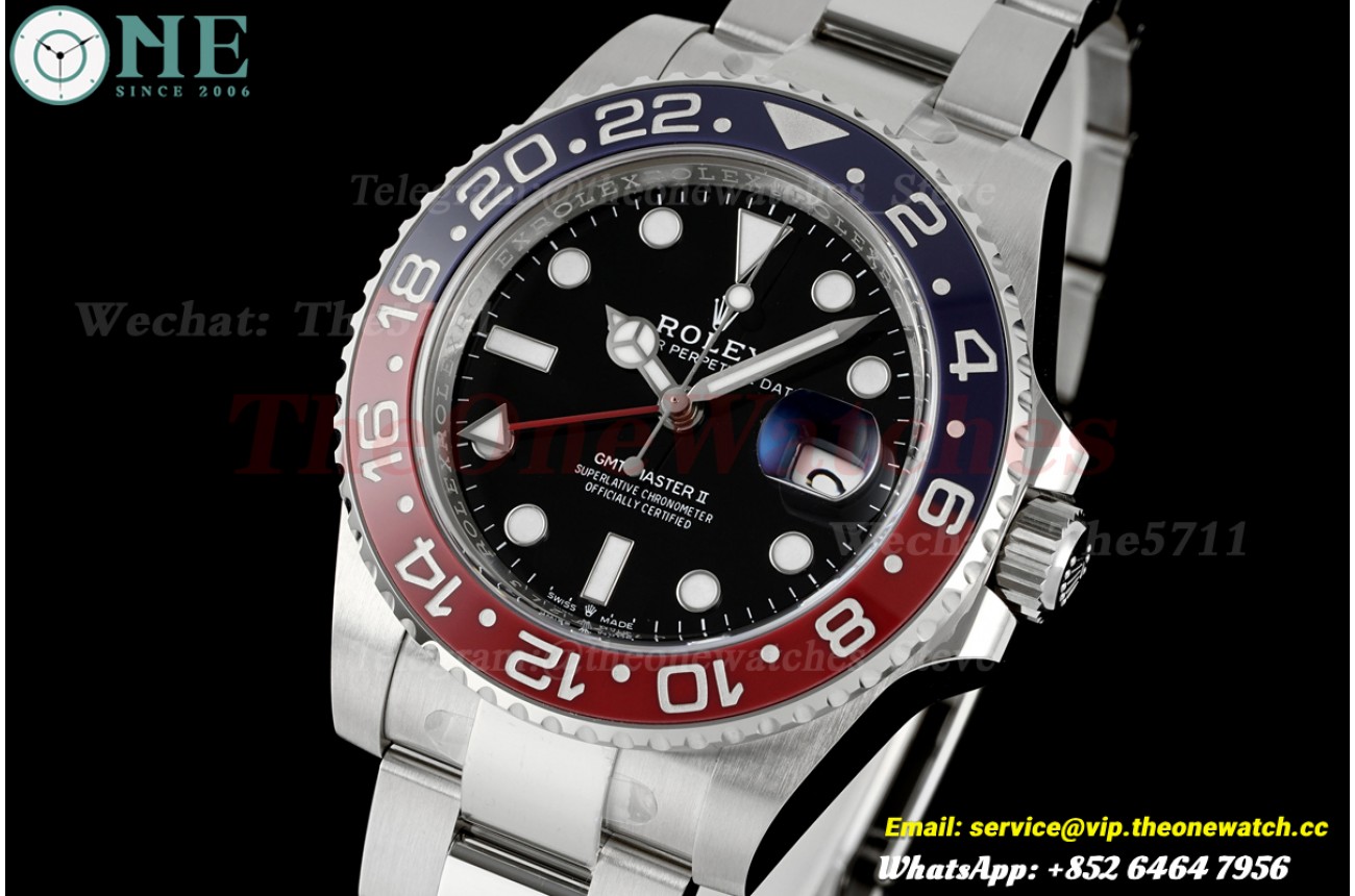 GMT Master II 126710 Pepsi Oys 40mm SS/SS Black Dial Clean Plus DD3285