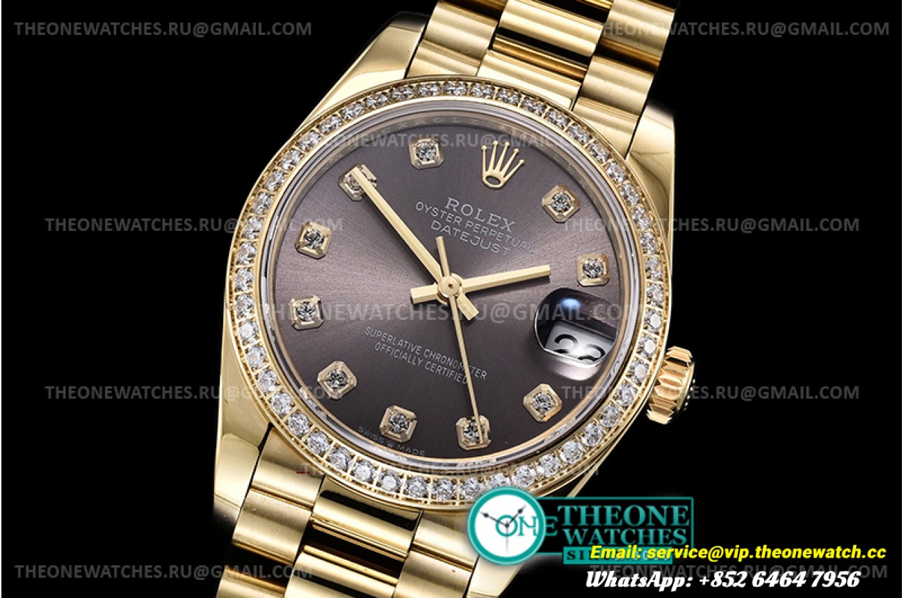 ROLEX - DATEJUST - LADY 31mm Pres Diam YG/YG Grey Diam BP A2824
