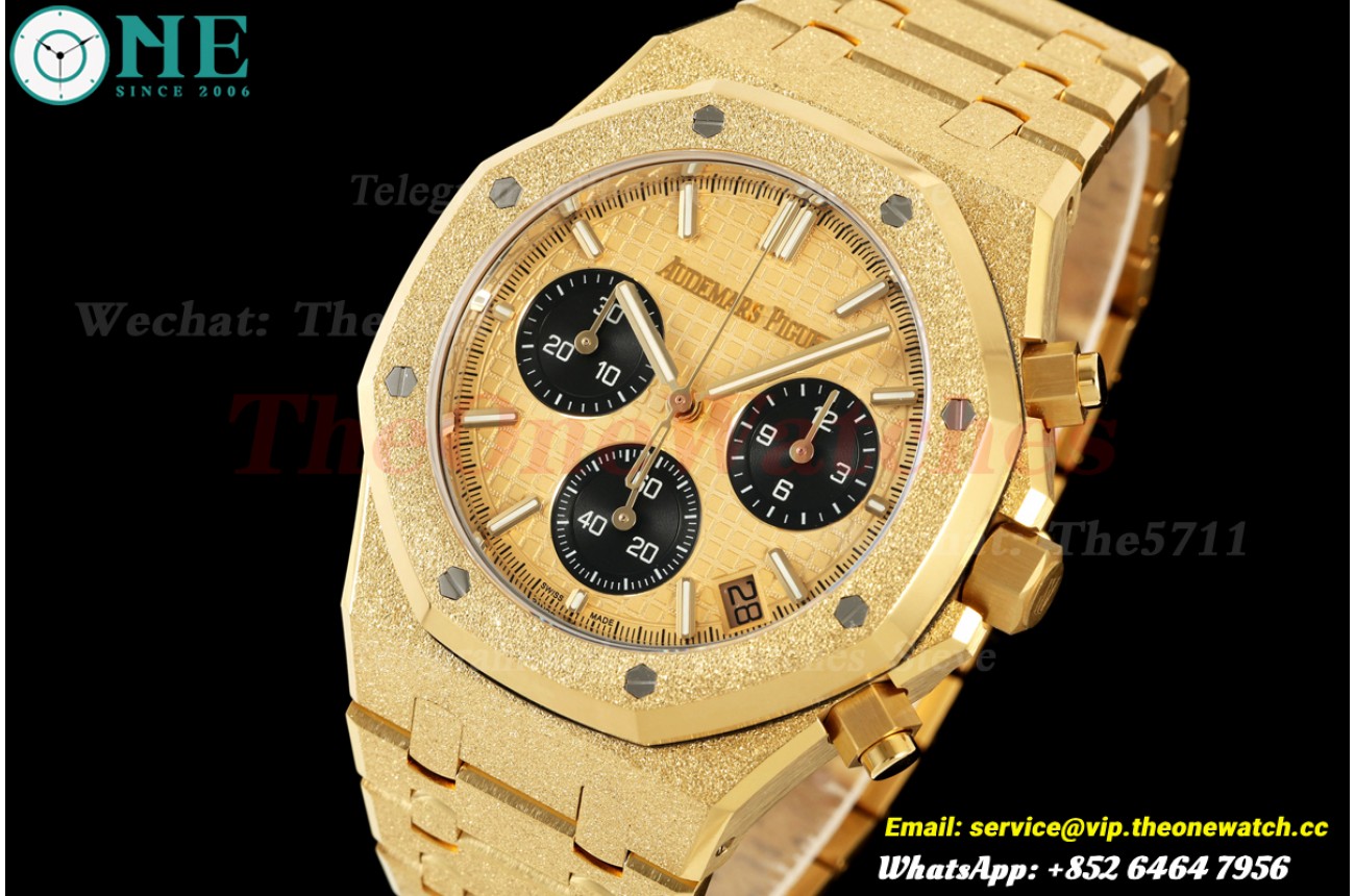 Royal Oak Chrono 26240BA Frosted 41mm YG/YG Gold/Blk DDF DD4401 (Weighted Approx.205g) (SW Dial)