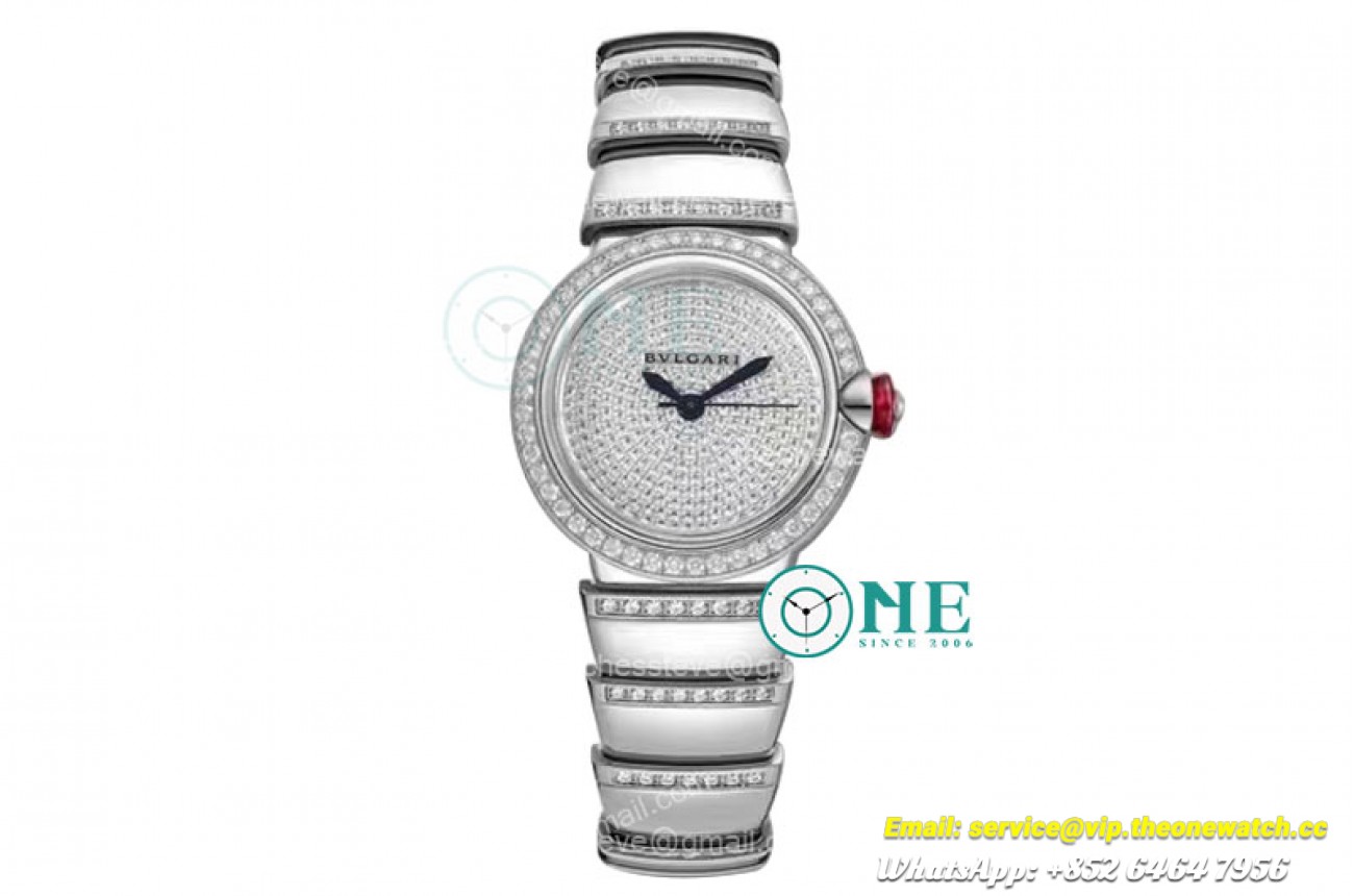 Bvlgari - Lvcea series 33mm SS/SS White/Dia Diams BVF 9015