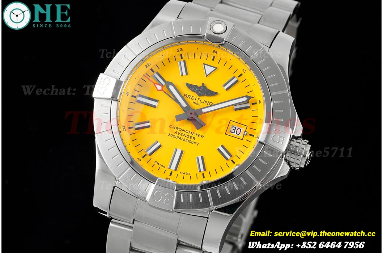 Avenger 43mm SS/SS Yellow/Stk TF A2824